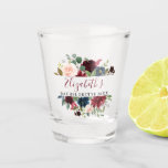 Junggeselinnen-Abschied Watercolor Burgundy Blauer Schnapsglas<br><div class="desc">Wasserfarbe Burgundy Blauer Junggeselinnen-Abschied Shotglas</div>