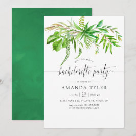 Junggeselinnen-Abschied "Watercolor Forest Greener Einladung