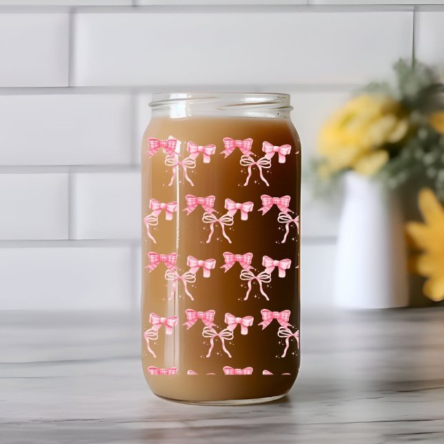 Junggeselinnen-Abschied "Watercolor Pink Bow" Dosenglas (Von Creator hochgeladen)