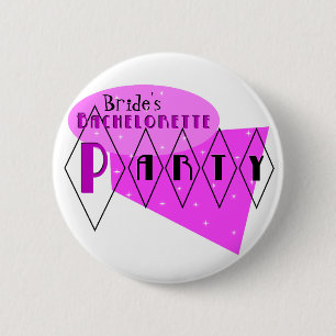 Junggeselinnen-Abschieds-Rosa-Gewohnheits-Button Button
