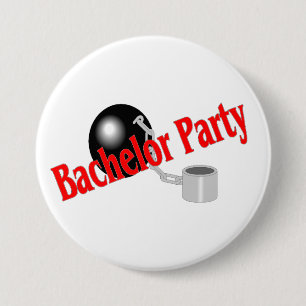 Junggeselle-Party-Ball und Kette Button