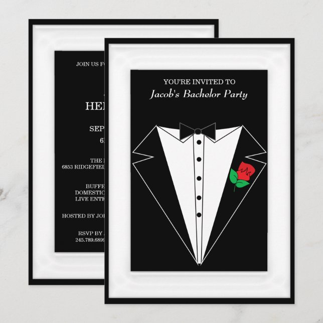 Junggeselle-Party Einladung (Vorne/Hinten)