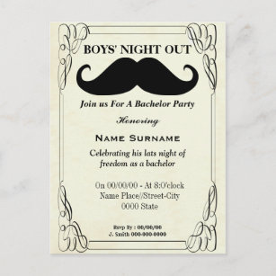Junggeselle-Party Einladung, Einladungspostkarte