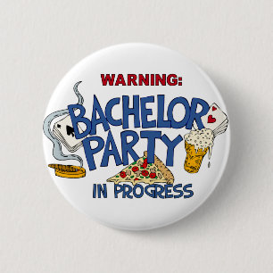 Junggeselle-Party laufend Button