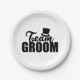 Junggeselle-Party-Team-Bräutigam-Spitzenhut - Pappteller