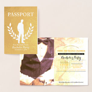 Junggeselle-Partypass-Goldfolie Folienkarte