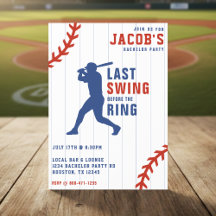 Junggesellen-Abschiedsparty Baseball Letzter Schla