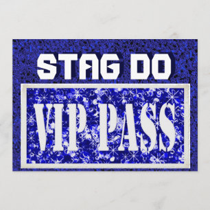 Junggesellen-Abschiedsparty blaue VIP-Einladung Einladung