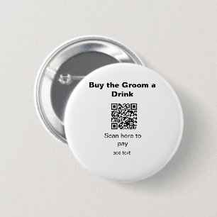 Junggesellen- QR-Scan, um dem Bräutigam ein Geträn Button