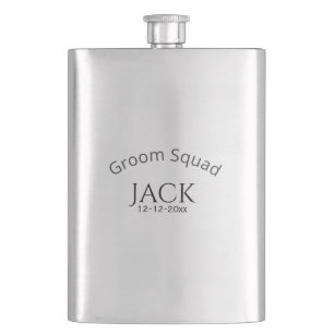 Junggesellen-Team-Name Datum Jahr fett gedruckter  Flachmann