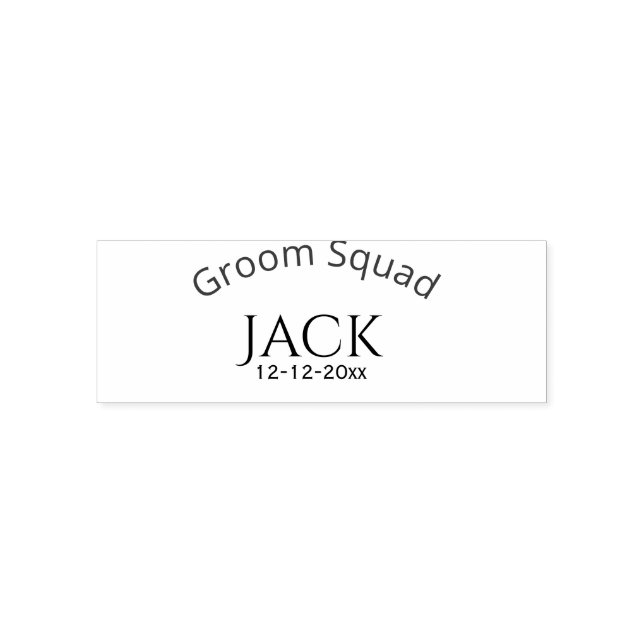 Junggesellen-Team Name Datum Jahr fett gedruckter  Permastempel (Design)
