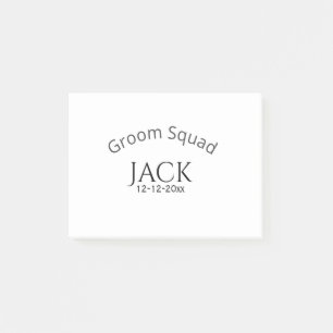 Junggesellen-Team-Name Datum Jahr fett gedruckter  Post-it Klebezettel