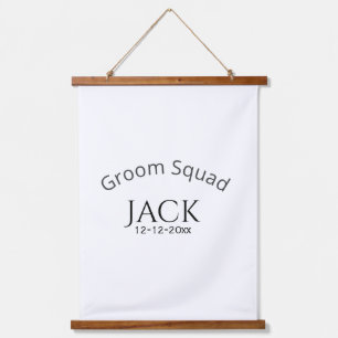 Junggesellen-Team-Name Datum Jahr fett gedruckter  Wandteppich Mit Holzrahmen