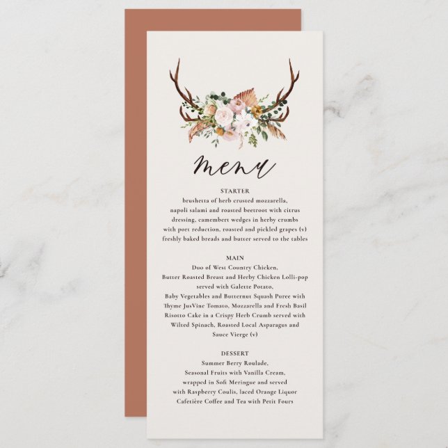 Junggesellenabend Hochzeitsmenü Menükarte (Vorne/Hinten)