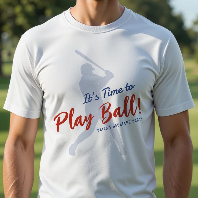 Junggesellenabschied Baseball Es ist Zeit zu spiel T-Shirt (Von Creator hochgeladen)