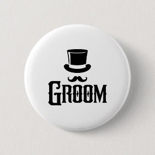Junggesellenabschied Bräutigam Zylinder Hochzeit L Button