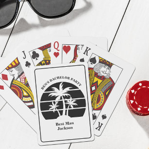 Junggesellenabschied Brautjungfern Palme am Strand Spielkarten
