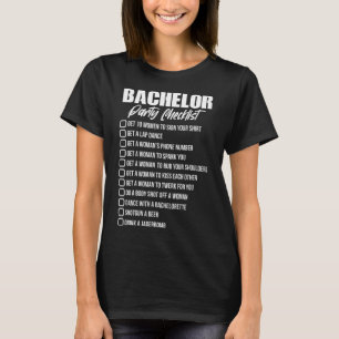 Junggesellenabschied-Checkliste Bräutigam Trauzeug T-Shirt