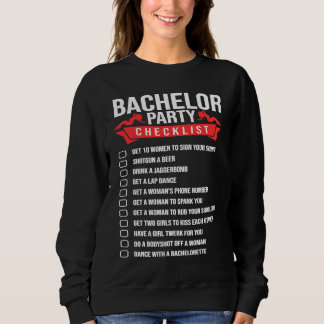 Junggesellenabschied-Checkliste für Hochzeitsfeier Sweatshirt