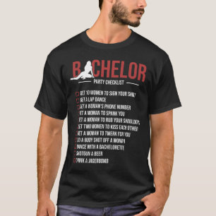 Junggesellenabschied-Checkliste Lustige Brautjungg T-Shirt