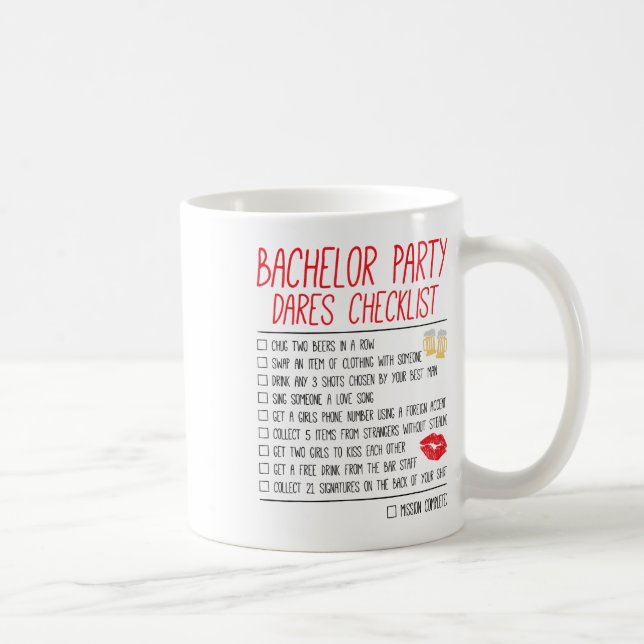 Junggesellenabschied-Checkliste Lustiger Hochzeits Kaffeetasse (Rechts)
