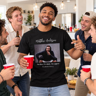 Junggesellenabschied Foto Mann Mythos Legende Name T-Shirt
