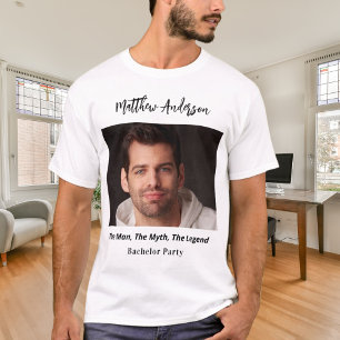 Junggesellenabschied Foto Mann Mythos Legende Name T-Shirt