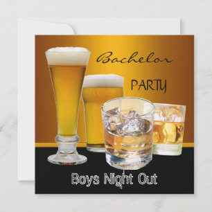 Junggesellenabschied Getränke Bier Jungen Nacht Ou Einladung