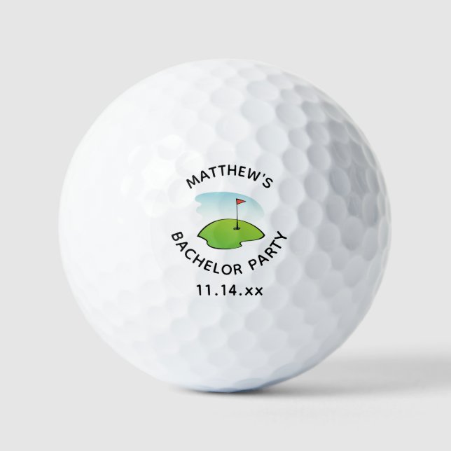 Junggesellenabschied Golf Loch Golfer Hochzeitsges Golfball (Vorderseite)