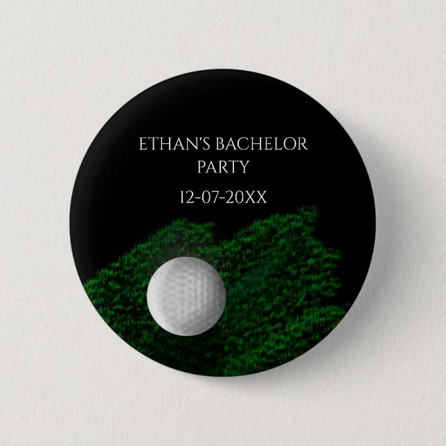 Junggesellenabschied Golfplatz Golfball Golf Jungg Button (Vorderseite)
