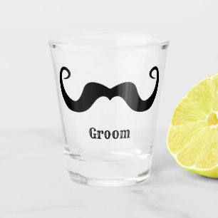 Junggesellenabschied / Hochzeit schwarzer lockiger Schnapsglas