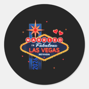 Junggesellenabschied in Vegas In Vegas verheiratet Runder Aufkleber