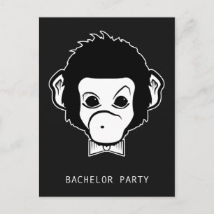 Junggesellenabschied Mister Monkey Einladungspostkarte