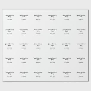 Junggesellenabschied Name Datum einfach minimal Tr Geschenkpapier