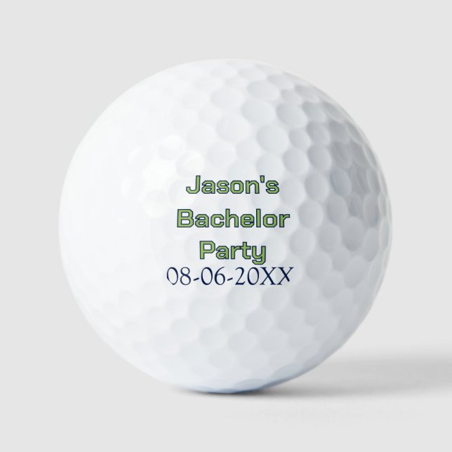 Junggesellenabschied Name Datum einfach minimal Tr Golfball (Vorderseite)