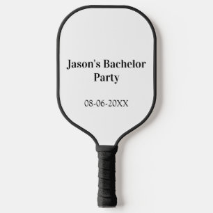 Junggesellenabschied Name Datum einfach minimal Tr Pickleball Schläger
