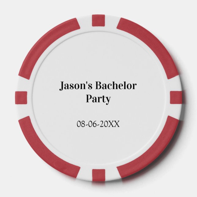 Junggesellenabschied Name Datum einfach minimal Tr Pokerchips (Vorderseite)