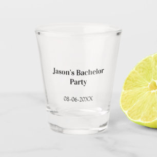 Junggesellenabschied Name Datum einfach minimal Tr Schnapsglas