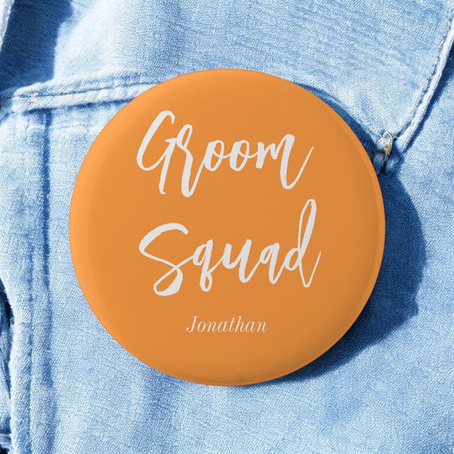 Junggesellenabschied Orange Weiße Hochzeit Button (Von Creator hochgeladen)