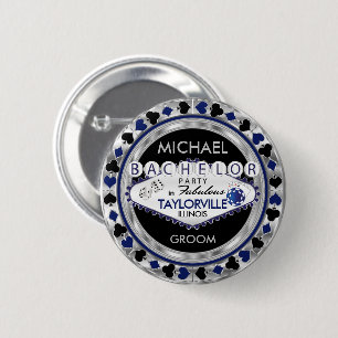 Junggesellenabschied Poker Chips - Dunkelblaue Knö Button