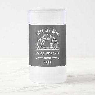 Junggesellenabschied Schwarz-Weiß-Biere Mattglas Bierglas