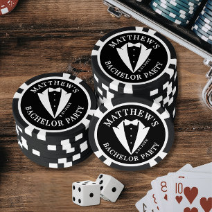 Junggesellenabschied Schwarz-Weiß-Smoking Pokerchips