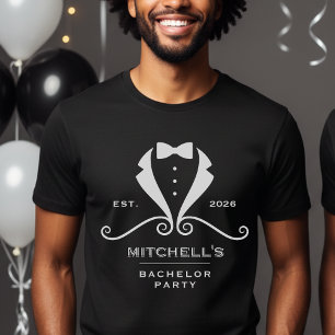 Junggesellenabschied Smoking Anzug Fliege Schwarz  T-Shirt