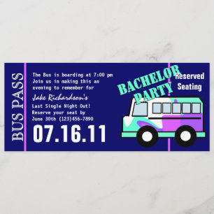 Junggesellenparty-Buspass Einladung