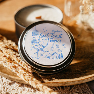 Junggesellinnen-Abschied beim Skifahren: Letzter T Runder Aufkleber