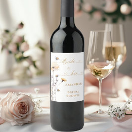 Junggesellinnen-Abschied Braut in spe Wildblumen E Weinetikett