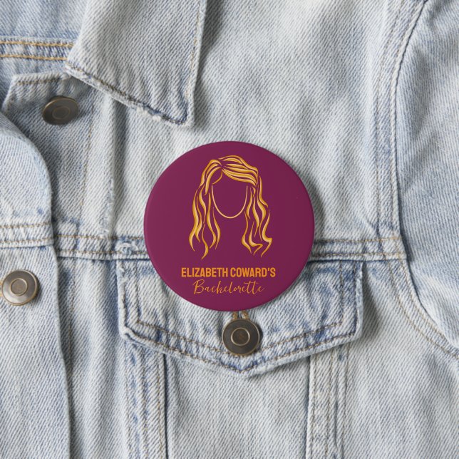 Junggesellinnen-Abschied Braut Outline Party  Button (Beispiel)