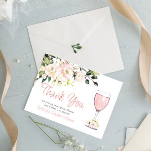 Junggesellinnen-Abschied Danke Karte Rosé Floral