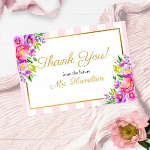 Junggesellinnen-Abschied Danke Rosa und Gold Flora