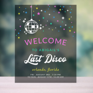 Junggesellinnen-Abschied Disco-Wochenende Willkomm Acrylschild